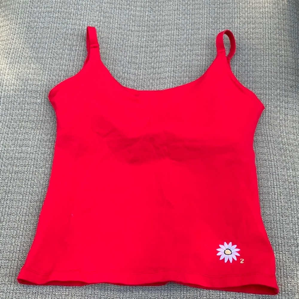 MARGARITA SPORTS TOP, RED, BUILT IN BRA
